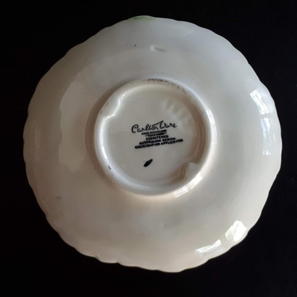 Vintage Carlton ware green Fox glove sugar cup and saucer - Picture 9 of 10